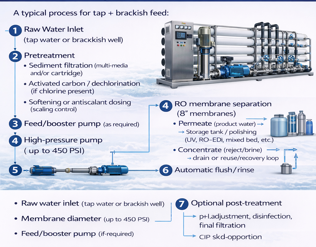 What Is the RO System for Desalination? 2 process flow