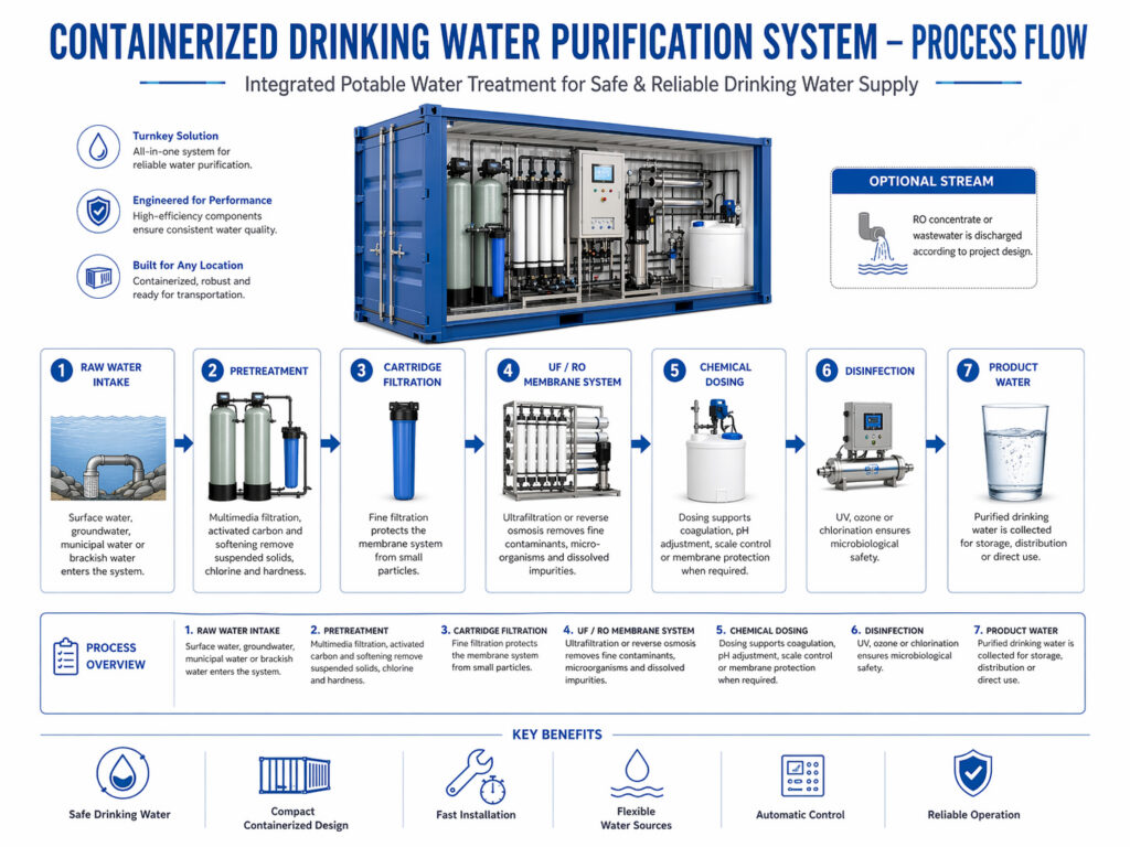 How Does a Containerized Water Treatment Plant Work? A Practical Overview for Industrial Purchasers 2 Containerized drinking water purification system 1